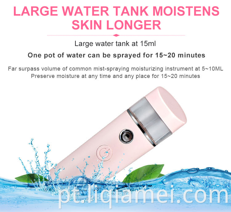 Novo hidratação hidratante de pele elétrica Spray nano de água iônica